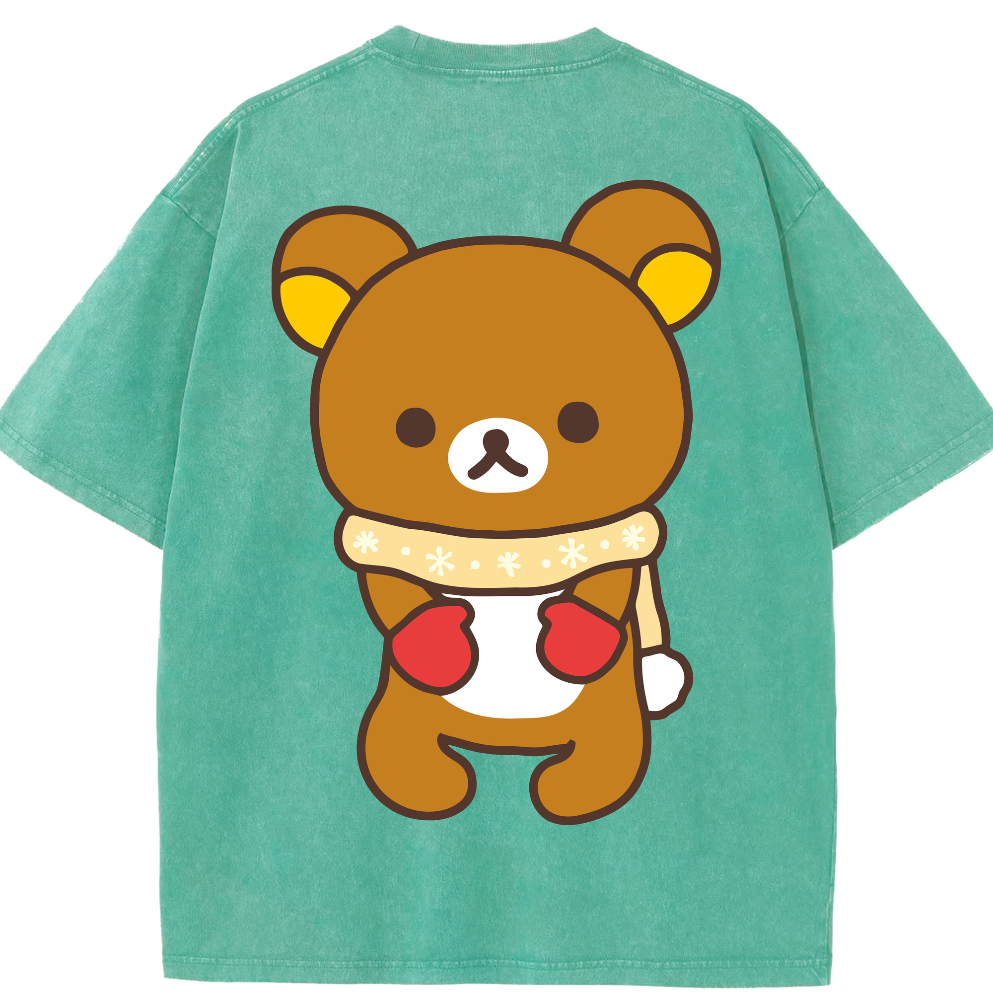 （画像用） リラックマ リラックマ キイロイトリ Rilakkuma Korilakkuma Kiiroitori 綿100% ヴィンテージ風 半袖Tシャツ（背面プリント）